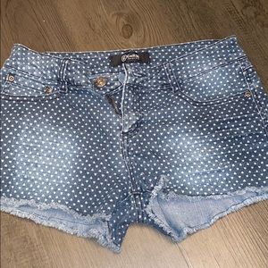 Heart jean shorts